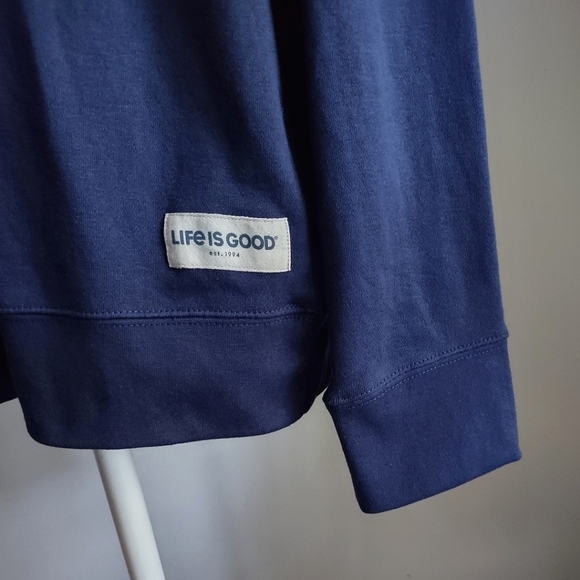New Life is Good Navy Sunburst Sweatshirt Women's Small - Picture 6 of 10
